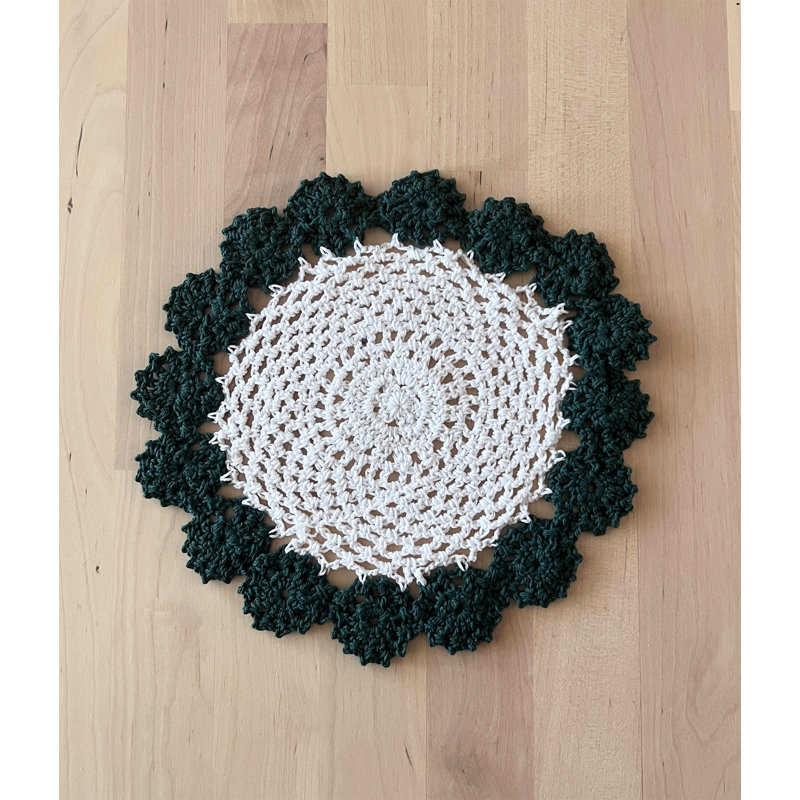 Accessoire de table en coton Farlee, Vert olive