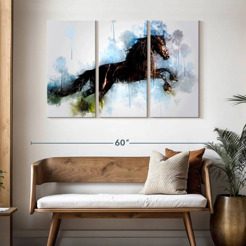 Brampt Horse Running, 32" H x 50" W
