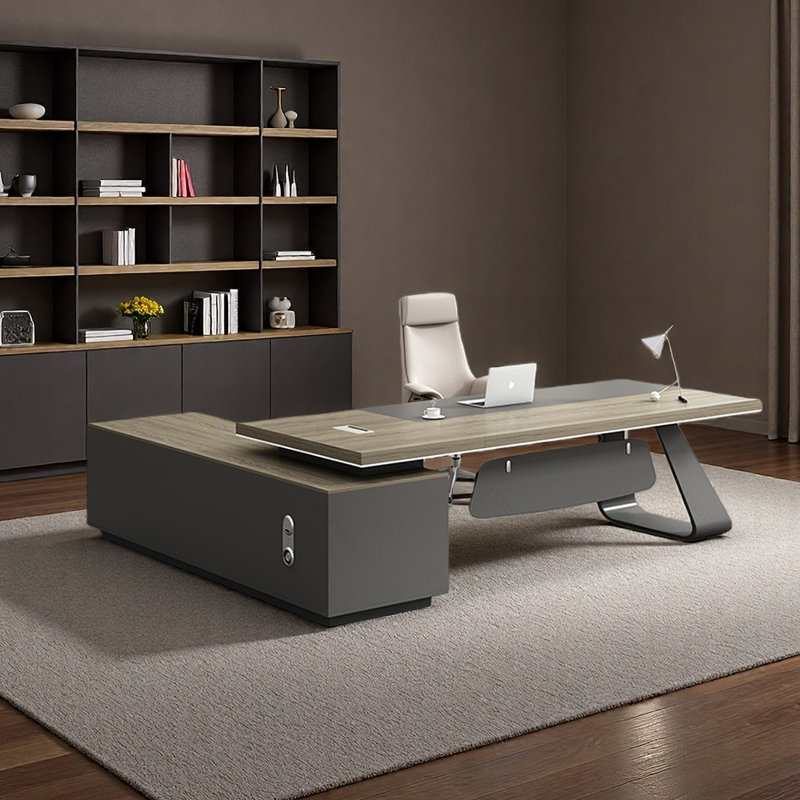 Bureau de fabrication en bois d'ingénierie durable, H 29,53 po x l 102,36 po x P 70,87 po