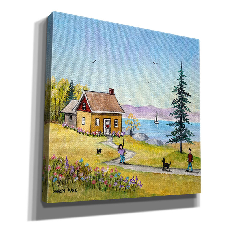 «Ashlei Little Cottage On Canvas» par Sharon Mark, reproduction, H 12 po x l 12 po x P 0,75 po
