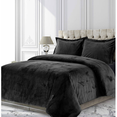 Venice Solid Oversized Duvet Set Modern & Contemporary Polyester Duvet Cover