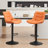 Latiera Swivel Adjustable Height Bar Stools Faux Leather Counter Stools with Footrest-98722007