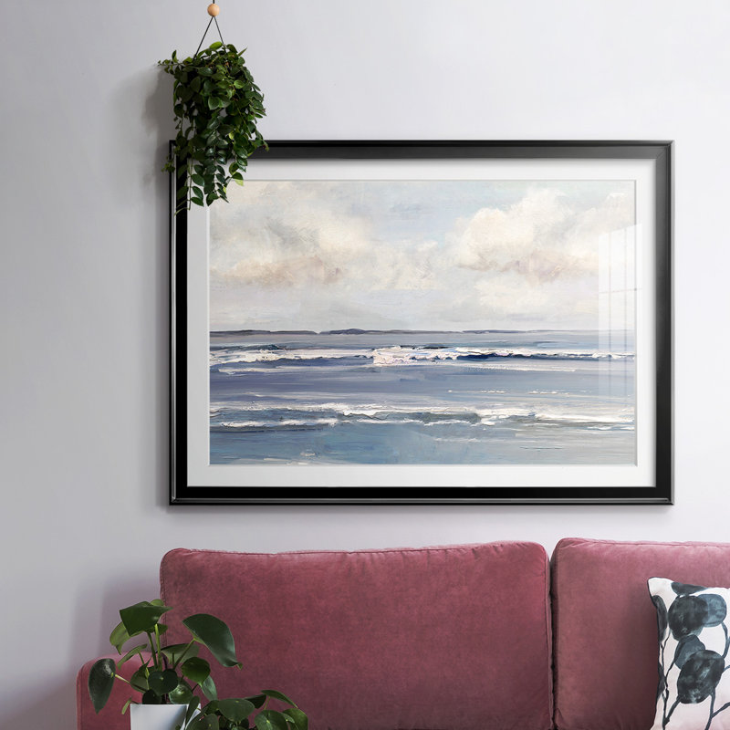 Serene Seascape, reproduction d'art encadrée, H 30 po x l 44 po x P 1,5 po, Noir