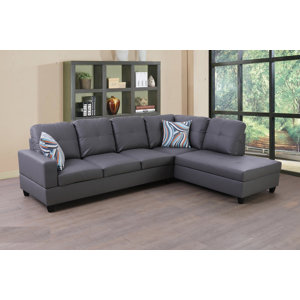 Zipcode Design™ Chaidez Faux Leather Sectional & Reviews | Wayfair
