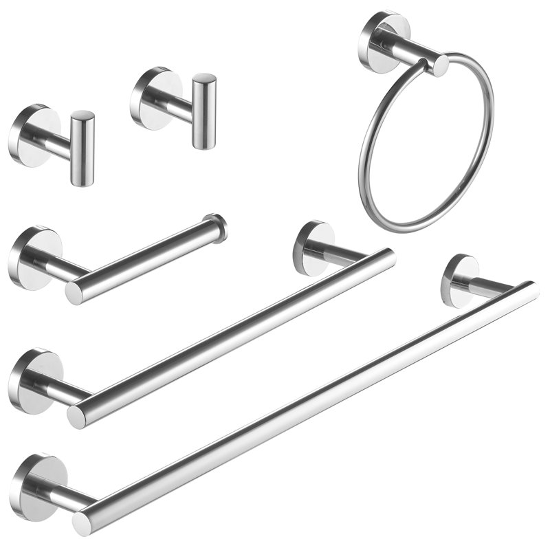 Ensemble de quincaillerie de salle de bain 6 pièces Radiance, Chrome poli