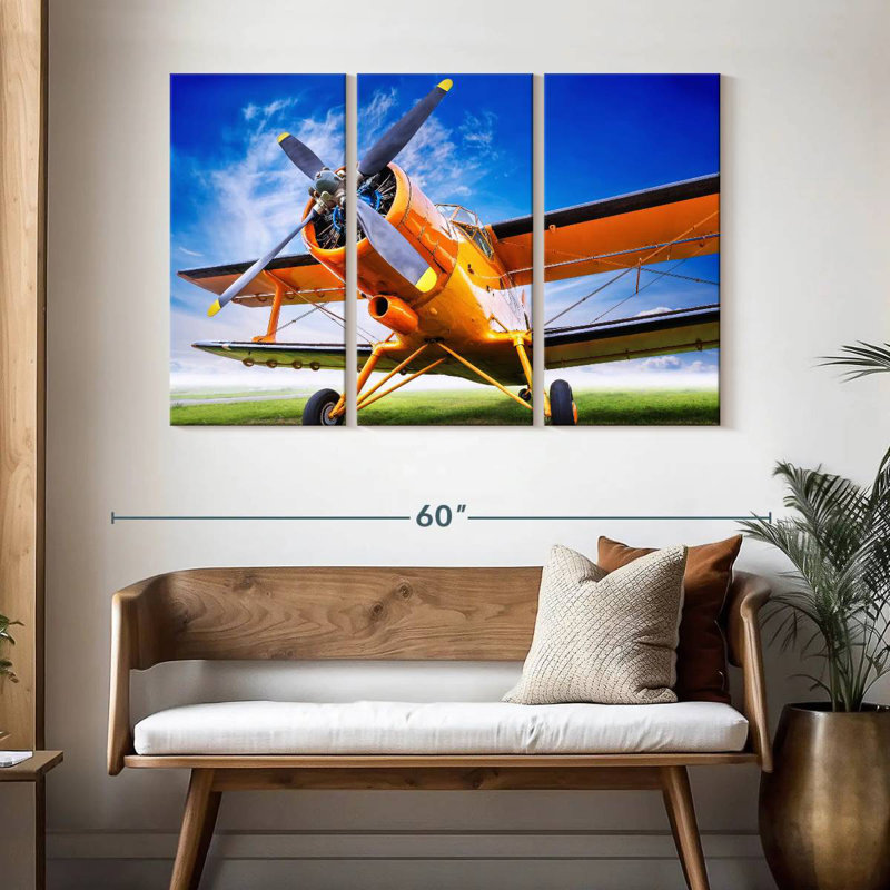 Mehar Orange Airplane, 32" H x 50" W