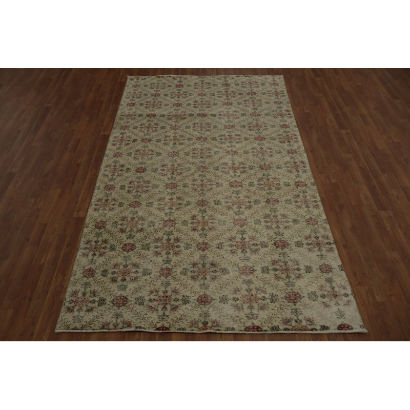 Tapis turc Anatolian floral fait à la main 6 x 10