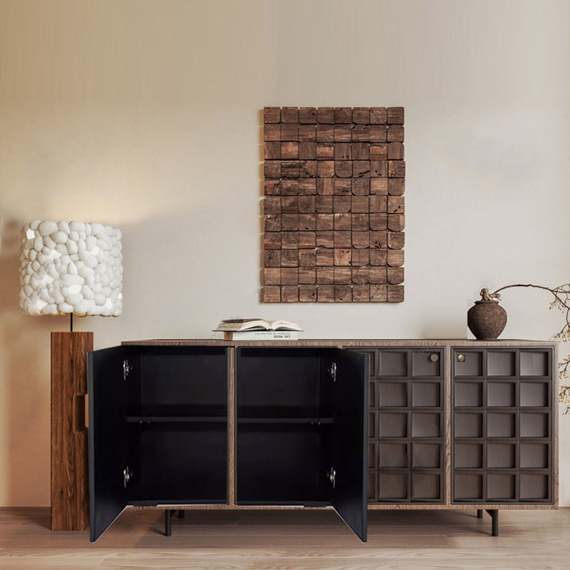 Buffet de rangement rétro multifonctionnel, H 35,43 po x l 70,86 po x P 15,74 po