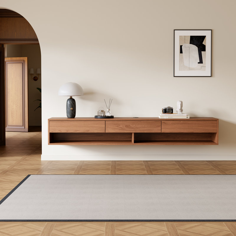 Meuble télé mural moderne de 78,7 pouces avec éclairage DEL, console multimédia pour salon