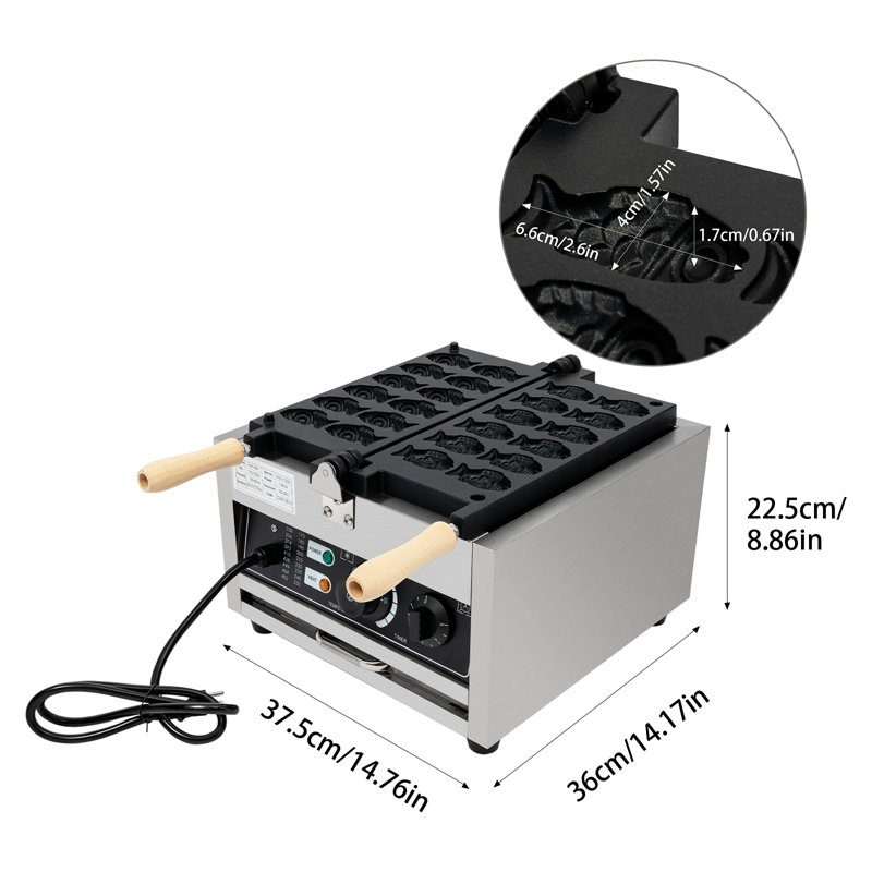 SUNYOU Mini Fish-Shaped Waffle Making Machine