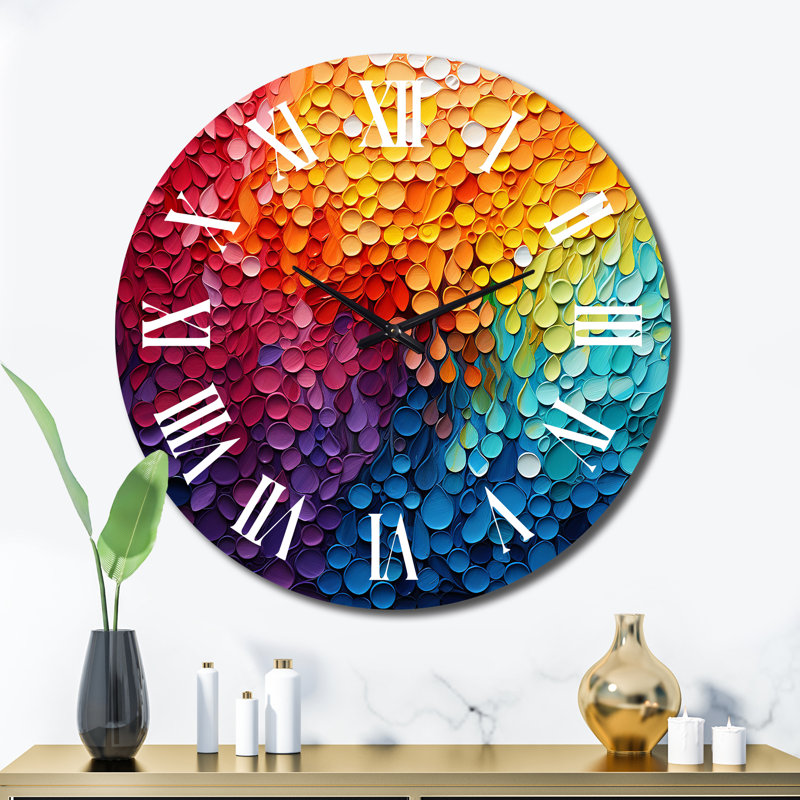 Hardedge Art Contrastant Cadence I - Horloge murale abstraite, Très grand