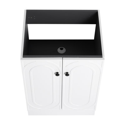Meuble-lavabo autoportant de 24 po et 2 portes d'armoire à fermeture en douceur - sans le lavabo
