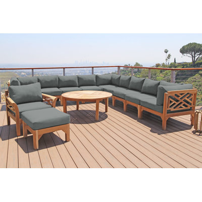 Ensemble de conversation d'extérieur 8 personnes avec coussins Monterey Teak