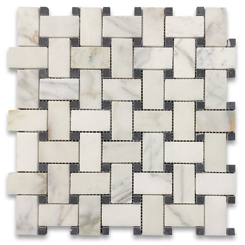 Calacatta 12" x 12" Marble Mosaic Tile, LIght Gray