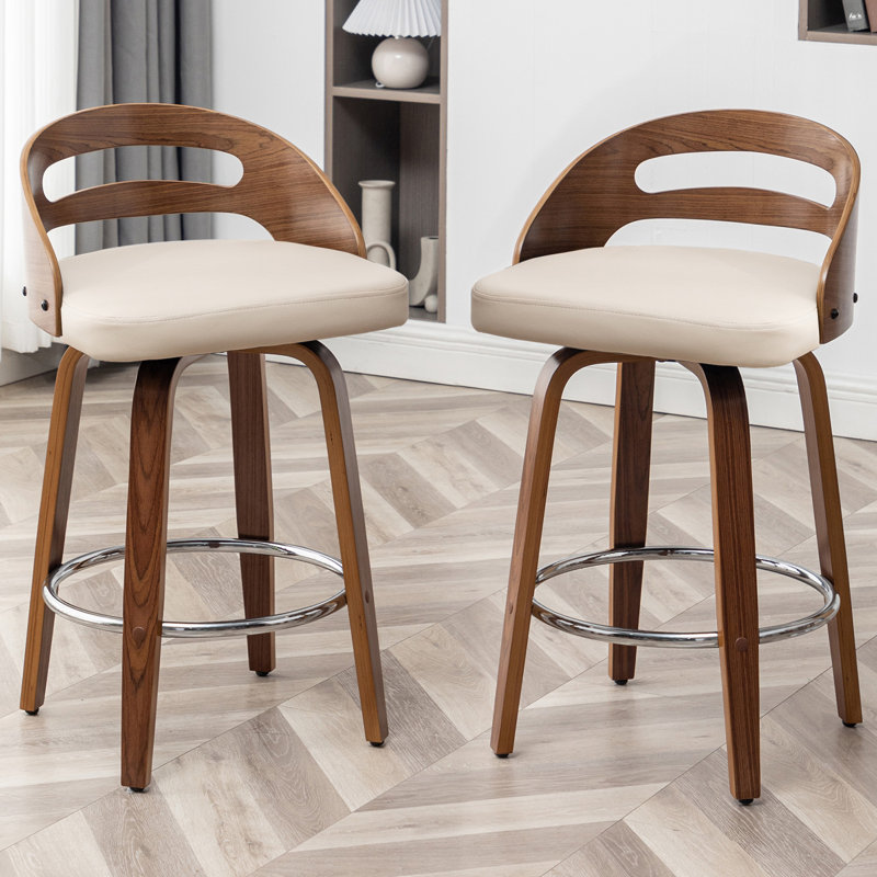 Mahtab Swivel Bar Stool, Beige, Counter Stool (65cm Seat Height)