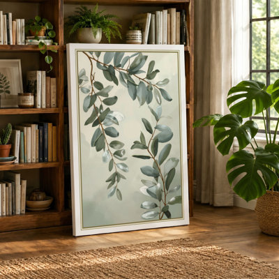 Study in Sage Botanical - Wrapped Canvas