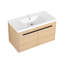 Meuble-lavabo pour salle de bain avec lavabo simple, meuble-lavabo sous-comptoir moderne avec double tiroir, meuble-lavabo sur pied autoportant, bois d'ingénierie