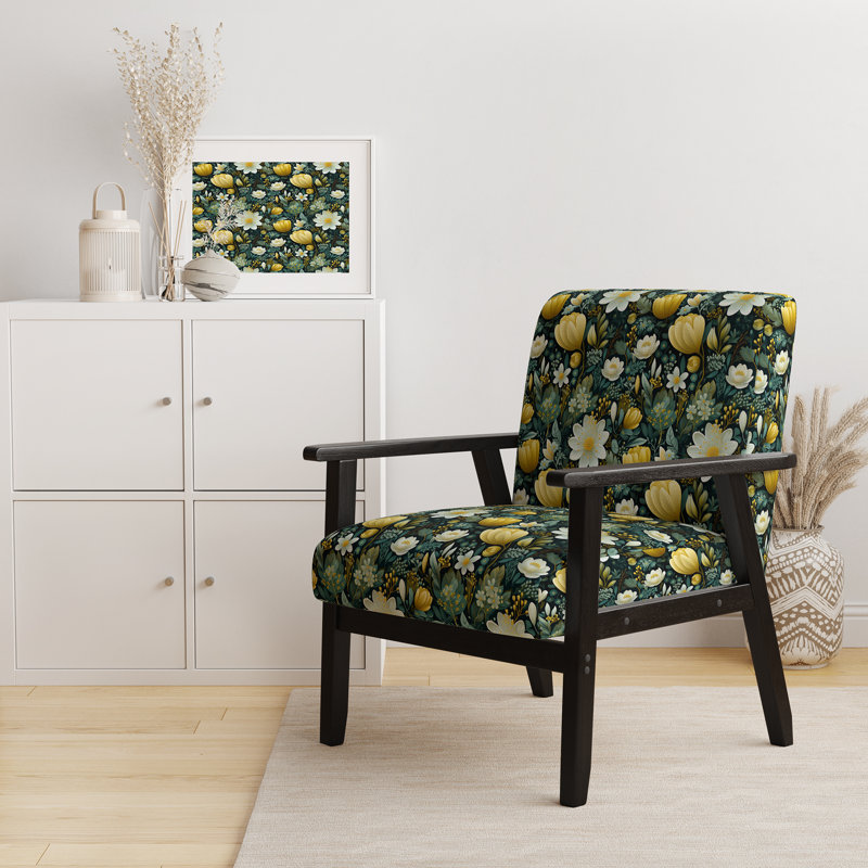 Botanical Bliss Boho Pattern II - Upholstered Bohemian & Eclectic Accent Arm Chair