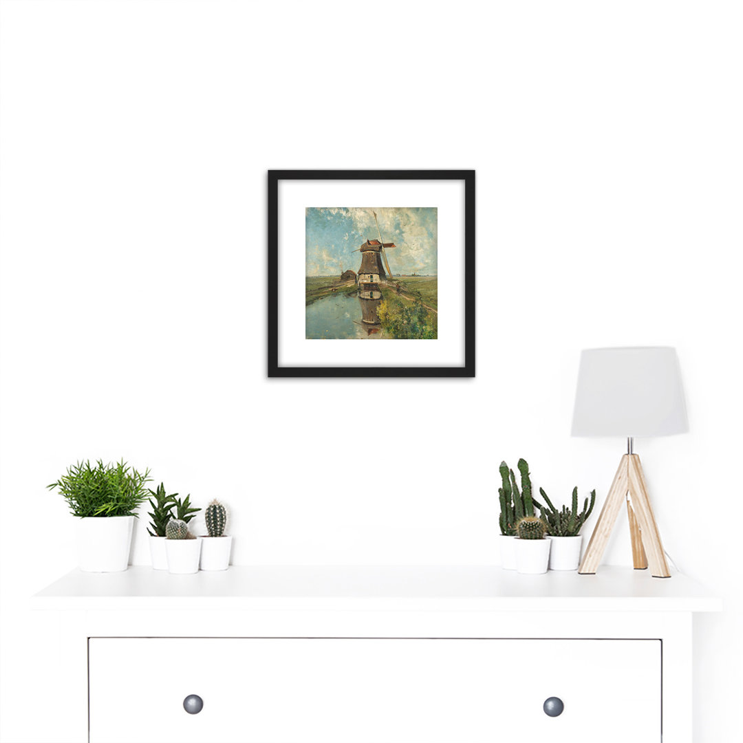 Paul Gabriel A Windmill On A Polder Waterway by Paul Joseph Constantin Gabriël - Single Picture Frame Painting