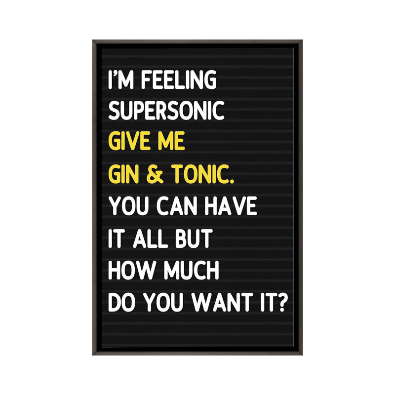 Super Sonic-style Letterboard-impression d’art textuel, H 60 po x l 40po x P 1,5 po, Toile avec cadre gris, Pas de tapis