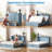 Murphy Bed Queen with Charging Station & Storage Drawers, Blue-524526268