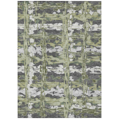 Machine Washable Indoor/Outdoor Chantille ACN2627 Abstract Rug