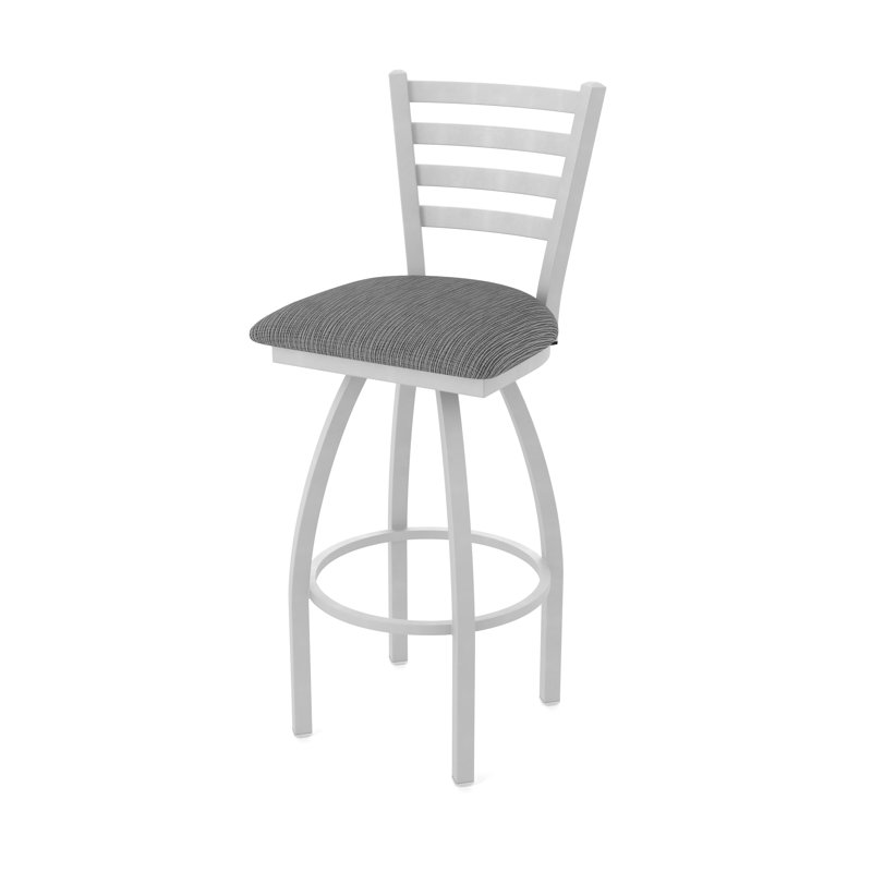 Jackie Swivel Stool, Anodized Nickel, Extra Tall (36" Seat Height), Fabric-Graph Coal