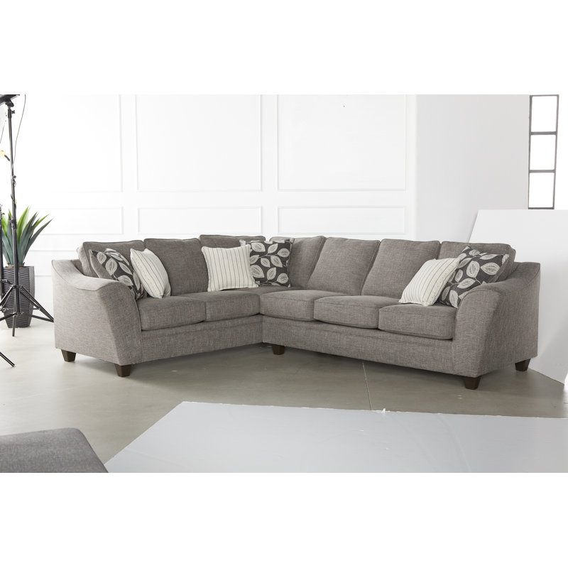 Canapé et méridienne en L, Accoudoir à gauche (vu de face), Polyester gris foncé