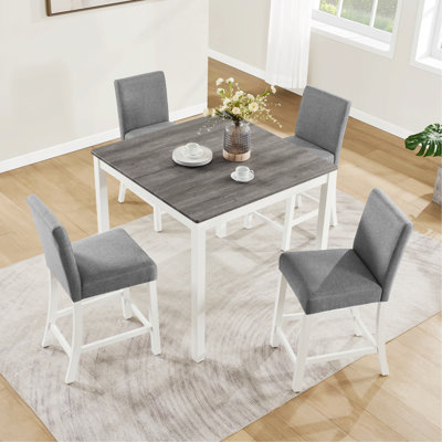 Ensemble de table à hauteur de comptoir 5 pièces, table à hauteur de comptoir avec chaise pour cuisine, salle à manger