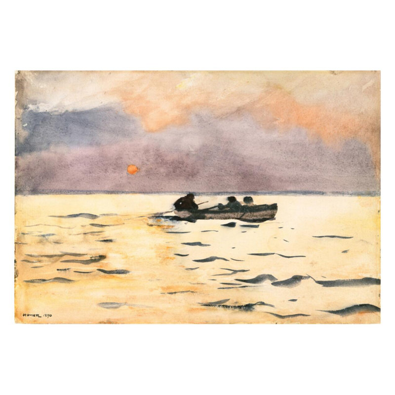 «Rowing Home» par Winslow Homer - Estampe numérique, H 22 po x l 28 po