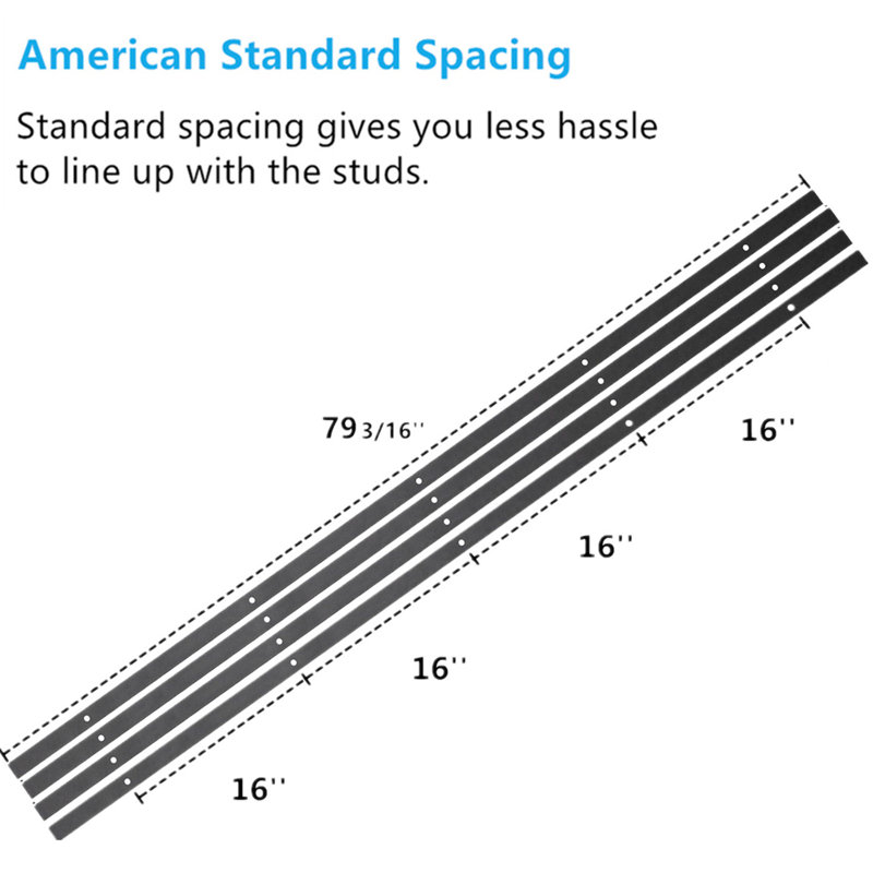 Black Rustic Straight Design U Bracket Double Track Bypass Two Door Barn Door Hardware Kit, 156 in.