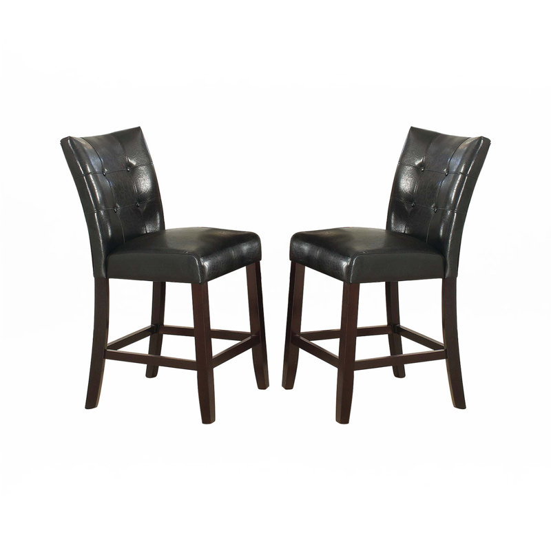 Leather Upholstered High Dining Chair(Set Of 2)