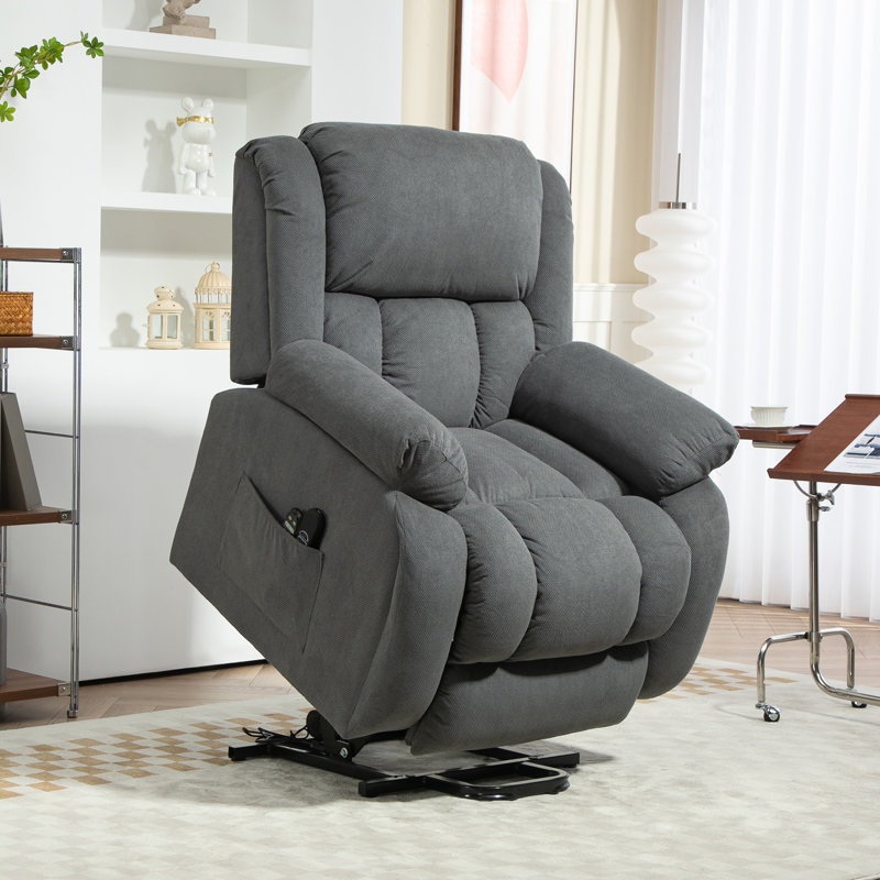 93cm Wide Velvet Lift Assist Standard Recliner