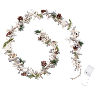 185cm Lighted Faux Pine Garland with Lights
