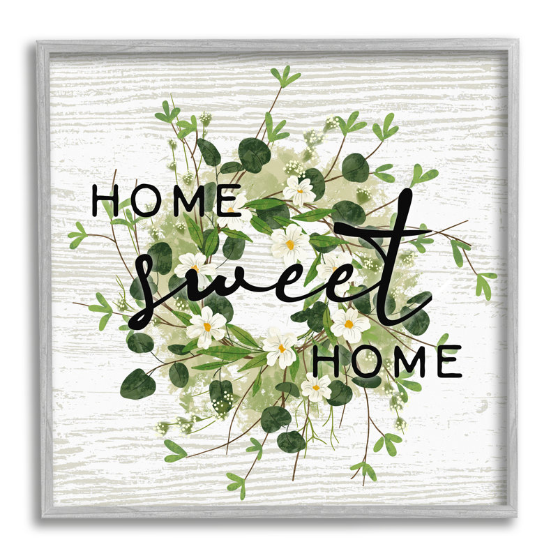 Motif rustique Sweet Home, H 12 po x l 12 po x P 1,5 po, Estampe numérique Farmhouse