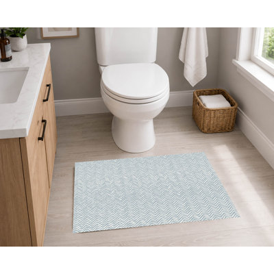 Tapis de toilette rectangulaire antidérapant à chevrons