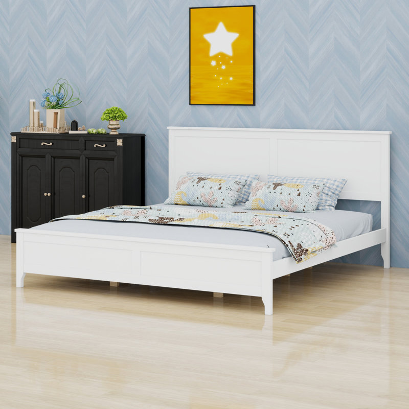 Lit plateforme avec design moderne, Blanc