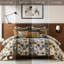 Édredon pour grand lit 8 pièces au design sophistiqué Mid-Century, coussins décoratifs et confort standard toutes saisons