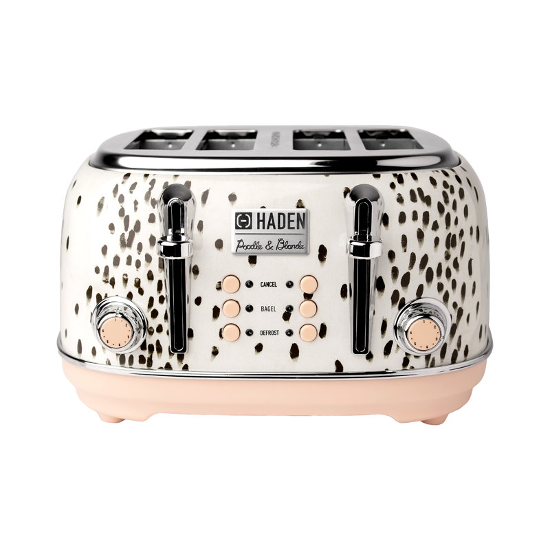Haden Margate Poodle & Blonde Stainless Steel 4 Slice Toaster with Wide Slots