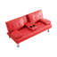 Lit rouge de 67 pouces avec un design multifonctionnel pour les espaces de vie, dossier réglable au lit, 3 réglages de confort, revêtement en cuir PU, bureau facile à installer