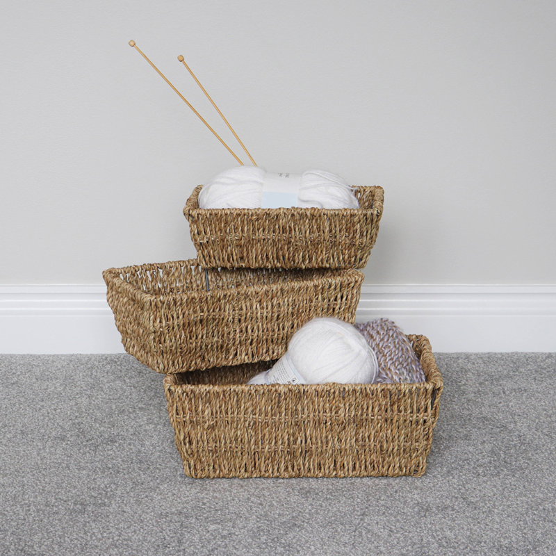 JVL Seagrass Decorative Basket