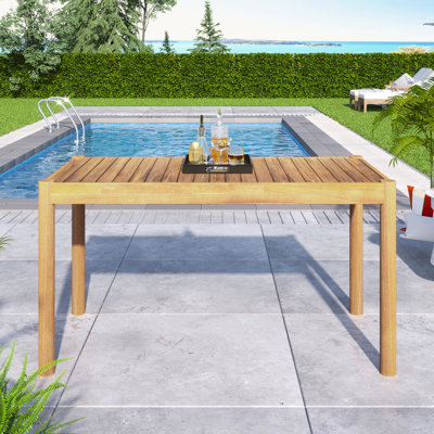 Table de salle à manger d'extérieur classique - en bois, fini, stable