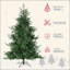 Arbre de Noël artificiel 7,5 pi avec 1288 branches, ouverture automatique, base en acier, forme large, branches faciles à façonner-763265434