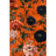 Rouleau de papier peint à motif floral orange audacieux et pivoines noires Dahlias
