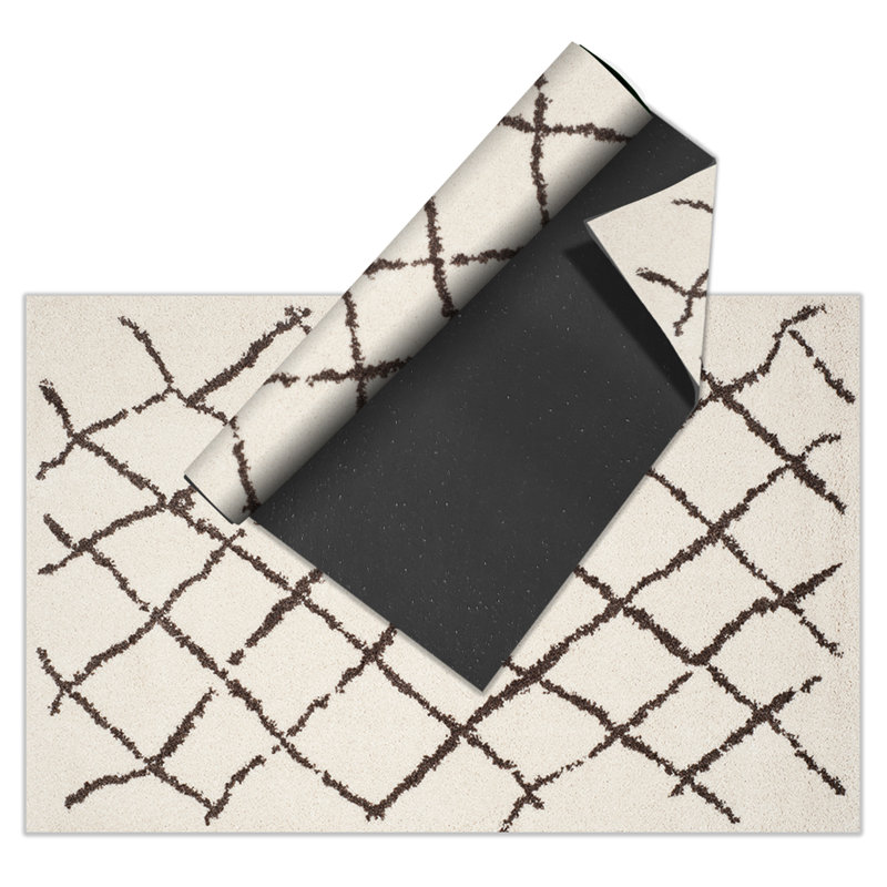 Ahavah Geometric Vinyl Machine Printed Area Rug, Rectangle 200 x 300cm