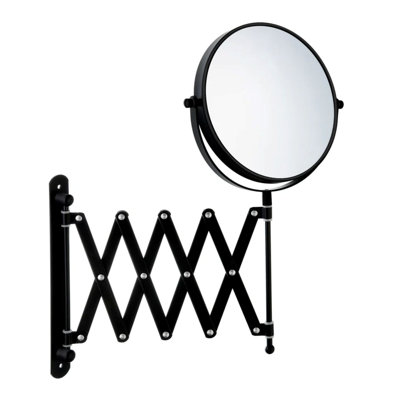 Miroir de maquillage / rasage mural à double face extensible / rétractable - grossissement de 7 fois et normal