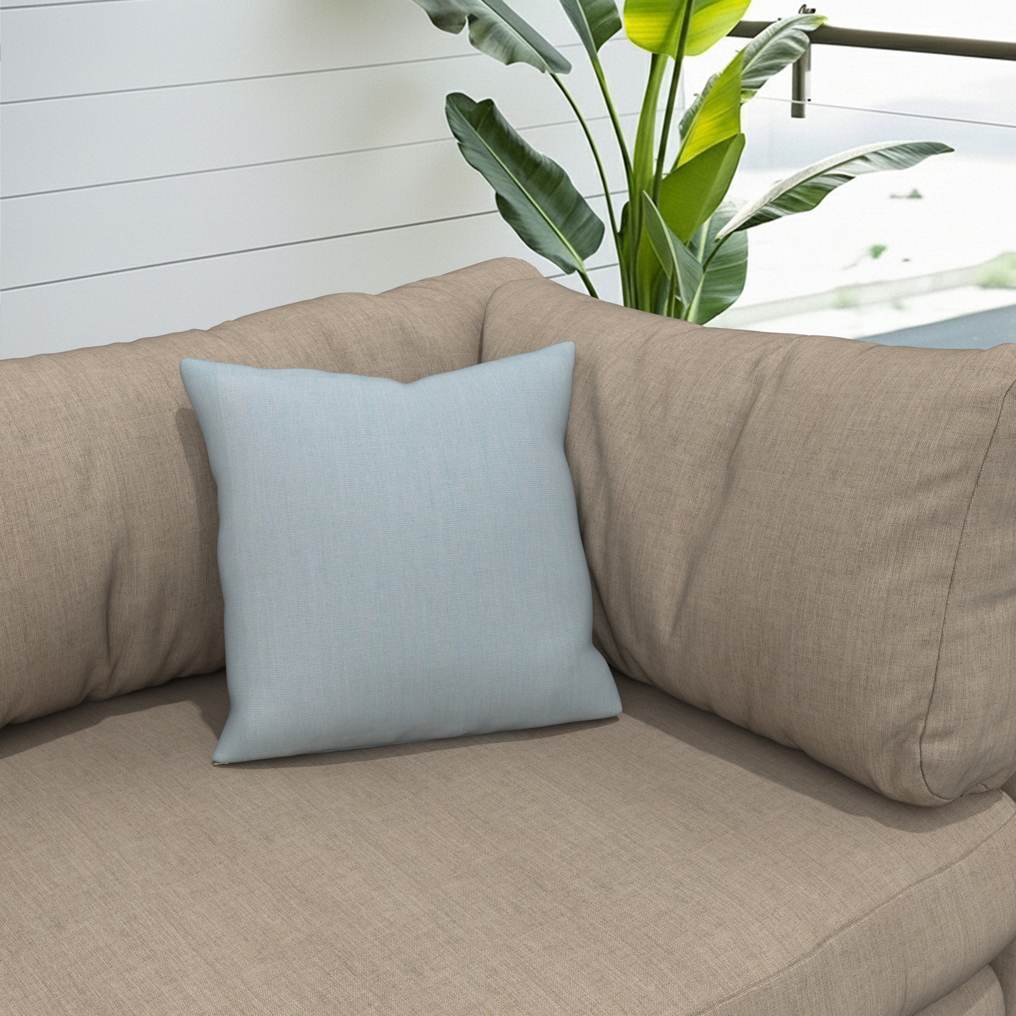 Gabi Indoor/Outdoor Throw Pillow, Blue, Square 16"