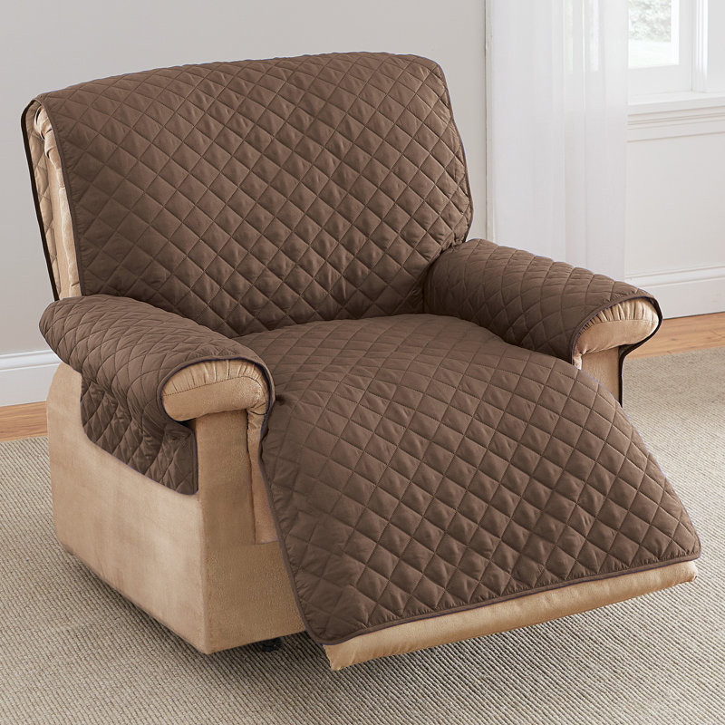 Housse pour fauteuil inclinable et réversible, Polyester à 100 % de couleur chocolat