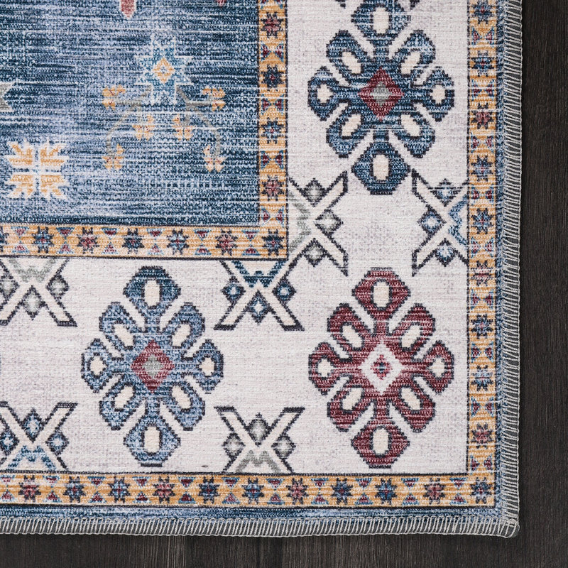 Geometric Cotton and Chenille Flatweave Area Rug, 60 x 100 cm