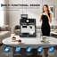 Machine à espresso 20 bars avec moulin - Cafetière professionnelle en acier inoxydable avec réservoir amovible de 1,5 L et buse à vapeur (peinture en aérosol noire)-123303708